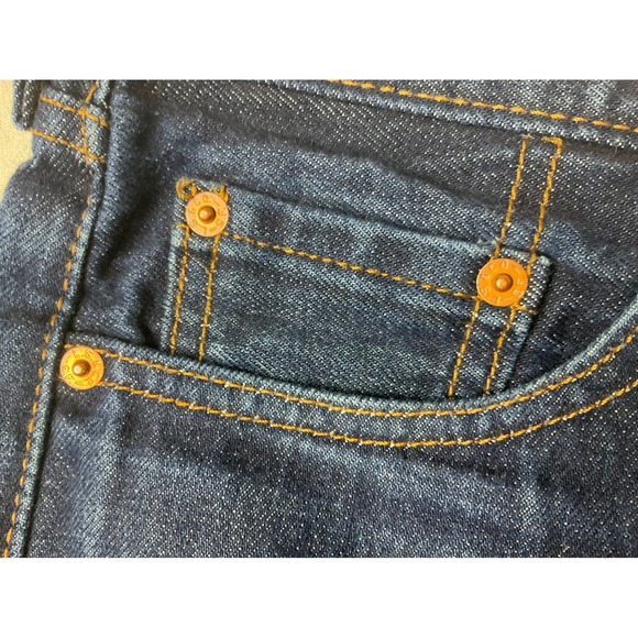 Levi Strauss Co 505 Mens Dark Wash Straight Leg Jeans W30 L34 (fits 32x33) - Picture 11 of 15